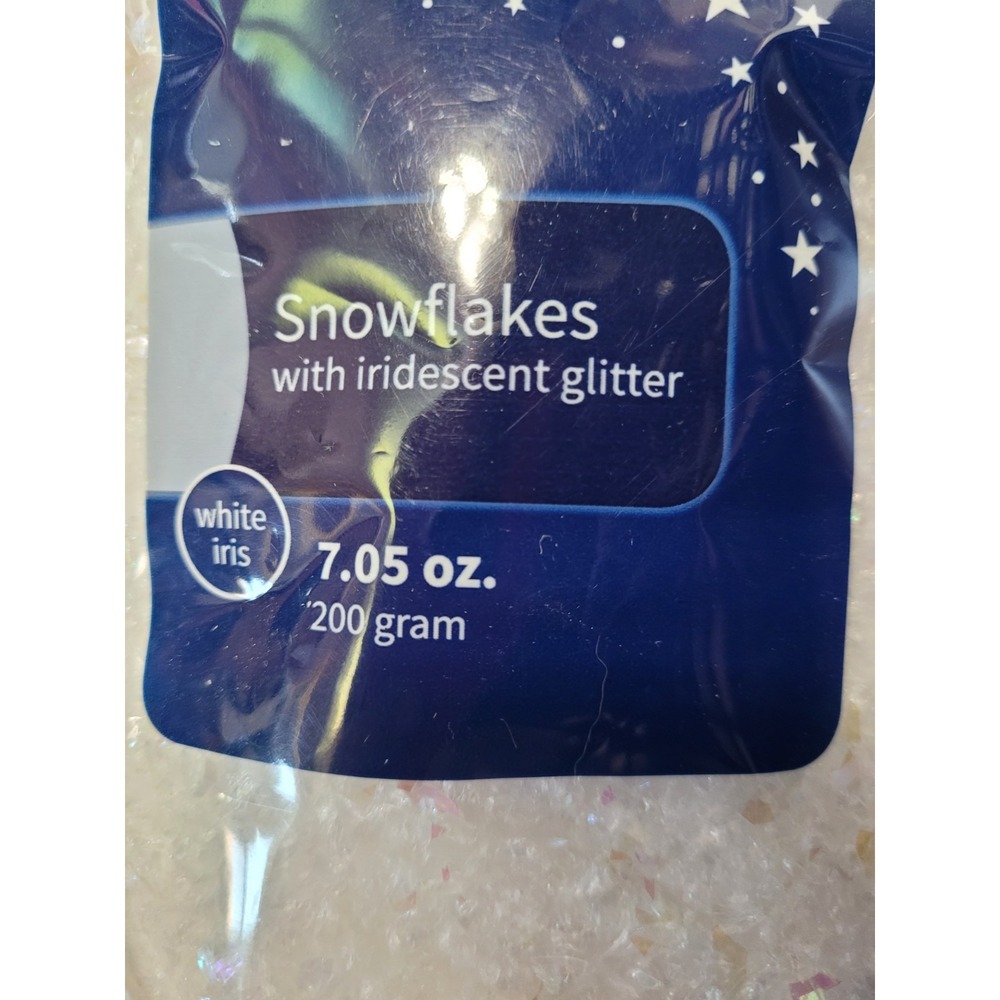 FAKE Snow Christmas ARTIFICIAL SNOWFLAKES Iridescent Party Decoration 7oz craft